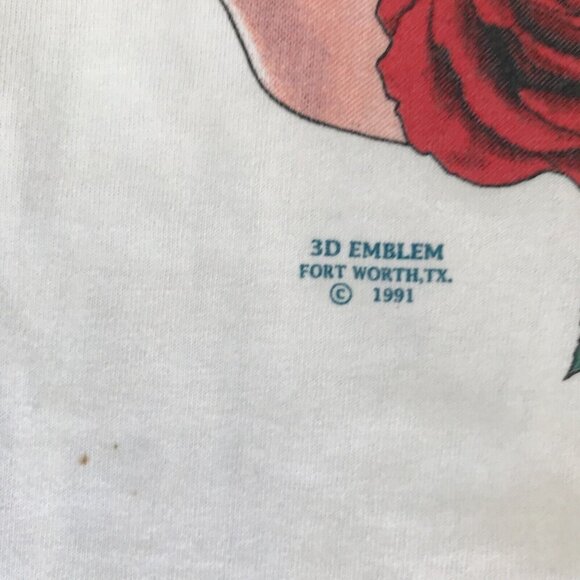 Vtg 1991 3D Emblem Harley Davidson T-Shirt XL Rose Still The Best Valentines 90s - Picture 4 of 10